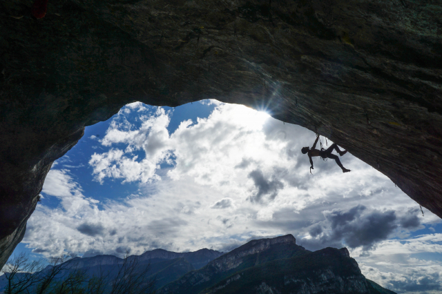 Mijn favoriete drytoolgrot, l’Usine, vlak bij Grenoble. Foto door Line van den Berg
